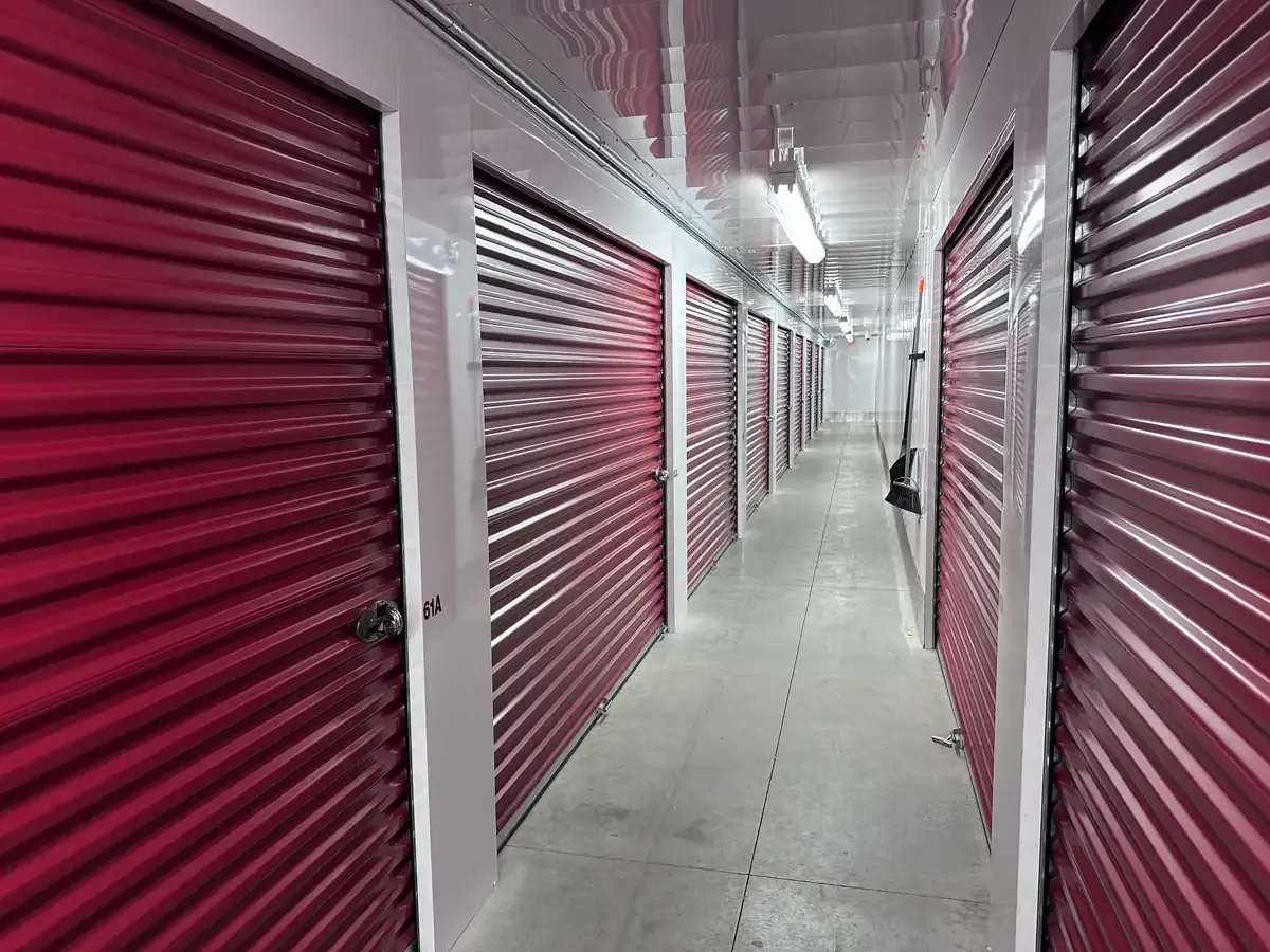 Indoor self storage units with roll up doors